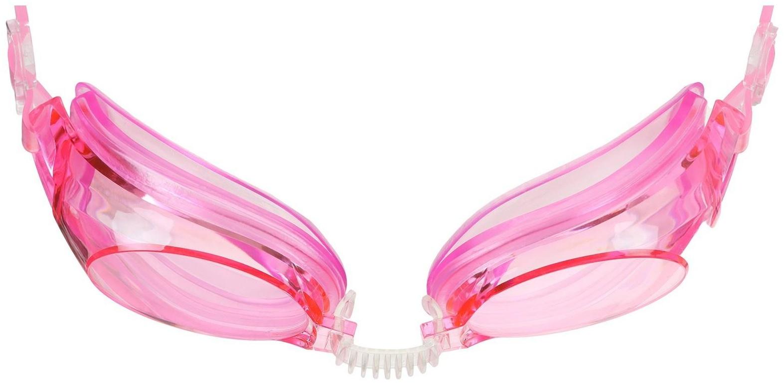 Очки для плавания, взрослые + беруши, цвет розовый