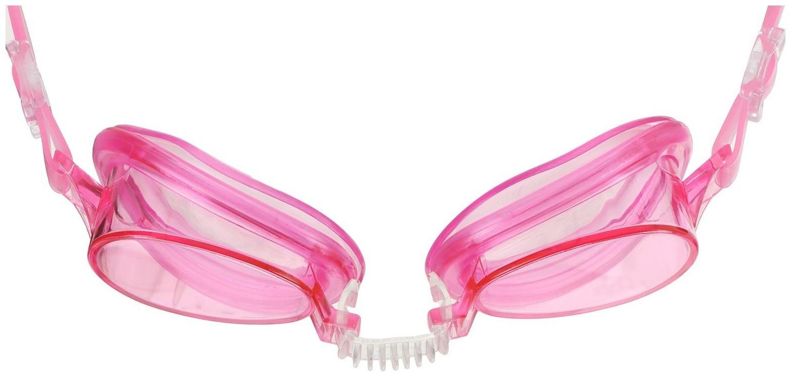 Очки для плавания, детские + беруши, цвет розовый