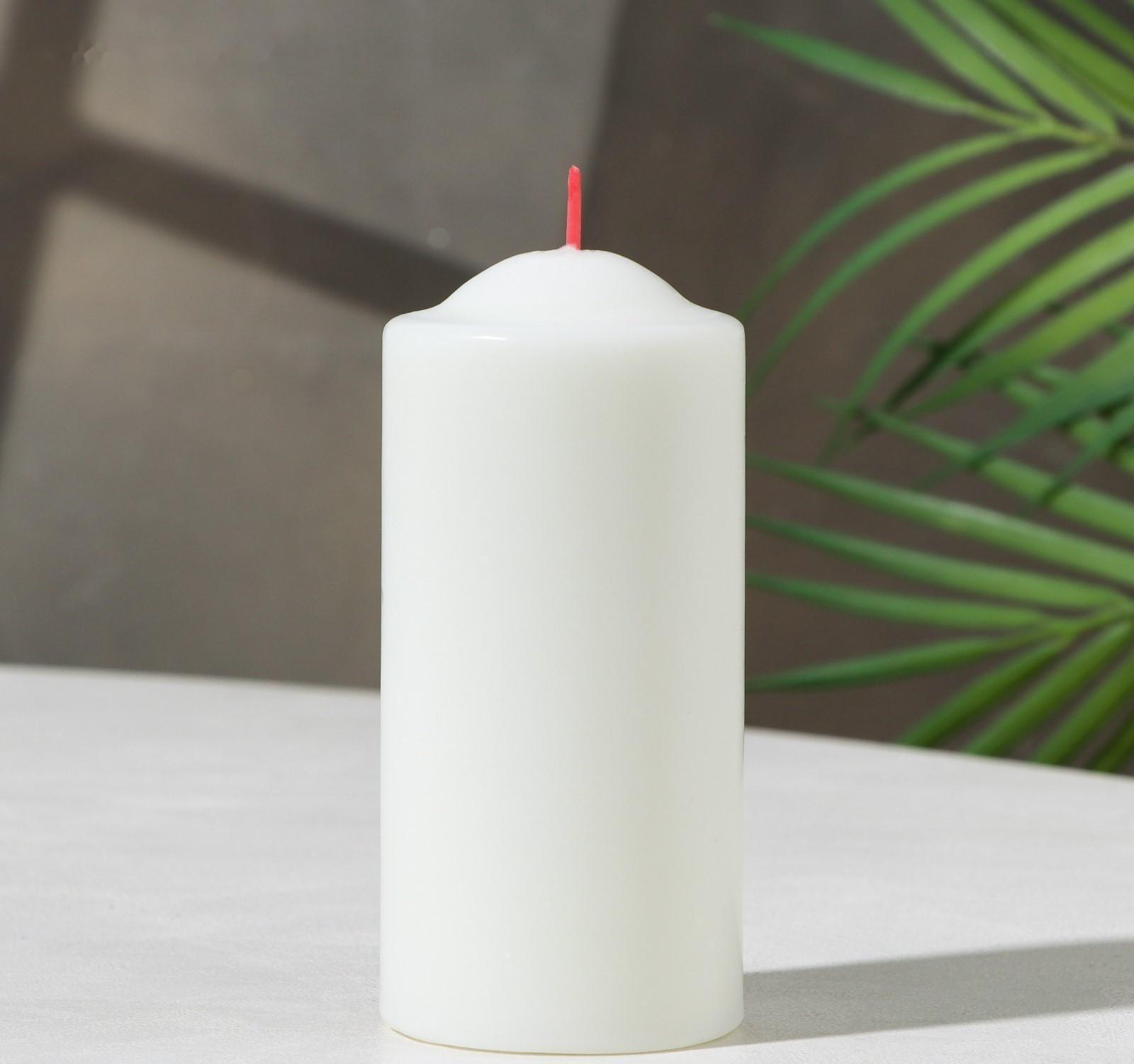 Свеча - столбик, 12х5,6 см, белая