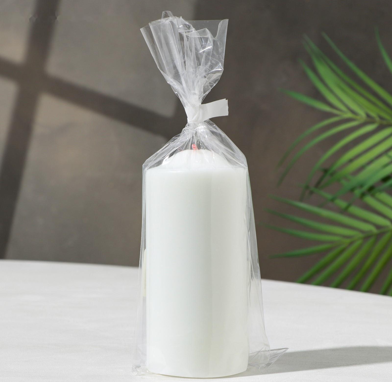 Свеча - столбик, 12х5,6 см, белая