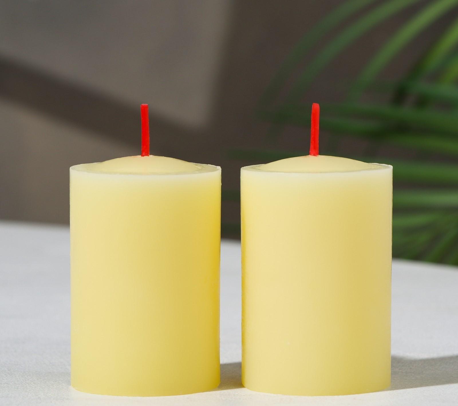 Набор свечей-столбиков 2 шт, 4х6 см, ваниль