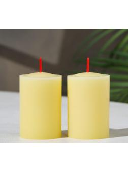 Набор свечей-столбиков 2 шт, 4х6 см, ваниль