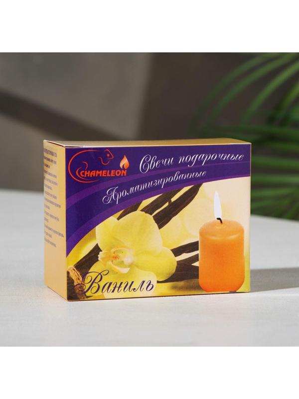 Набор свечей-столбиков 2 шт, 4х6 см, ваниль