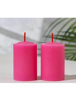 Набор свечей-столбиков 2 шт, 4х6 см, клубника