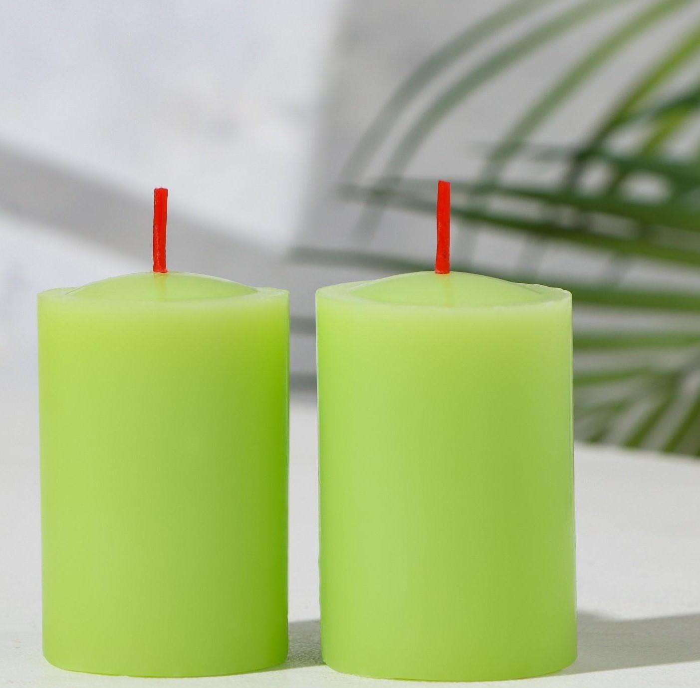 Набор свечей-столбиков 2 шт, 4х6 см, корица