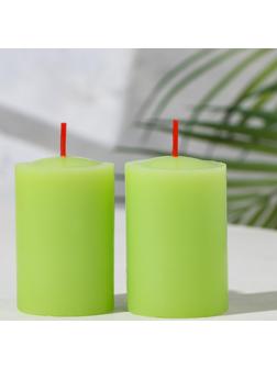 Набор свечей-столбиков 2 шт, 4х6 см, корица