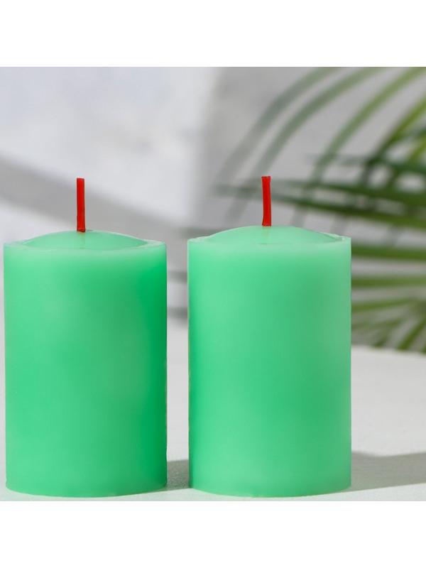 Набор свечей-столбиков 2 шт, 4х6 см, сандал