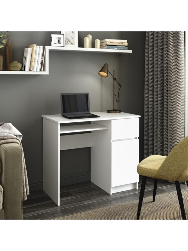 Стол письменый Мори 900х500х770 белый (правый)