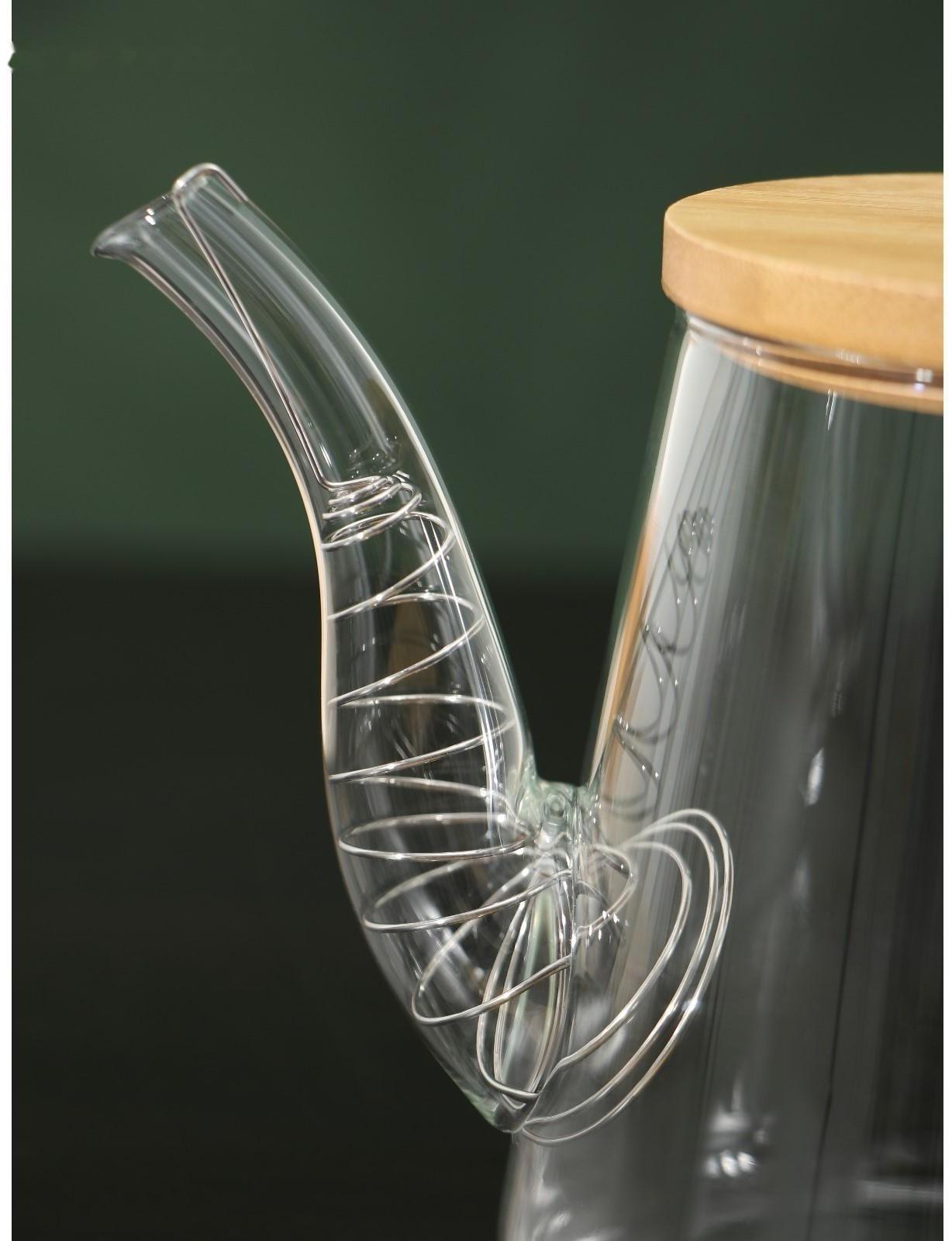 Чайник стеклянный заварочный с бамбуковой крышкой и металлическим фильтром BellaTenero «Бамбук», 600 мл, 19×11,3×12,2 см