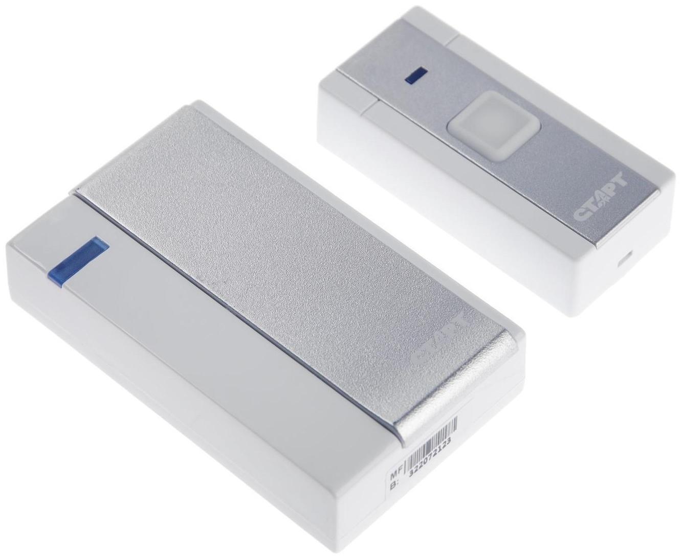 Звонок СТАРТ Б/З 001, беспроводной, 36 мелодии, 80 м, 3хААА/1хА23, белый