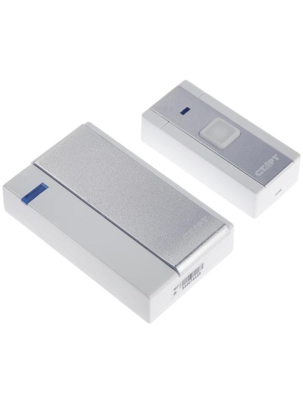 Звонок СТАРТ Б/З 001, беспроводной, 36 мелодии, 80 м, 3хААА/1хА23, белый