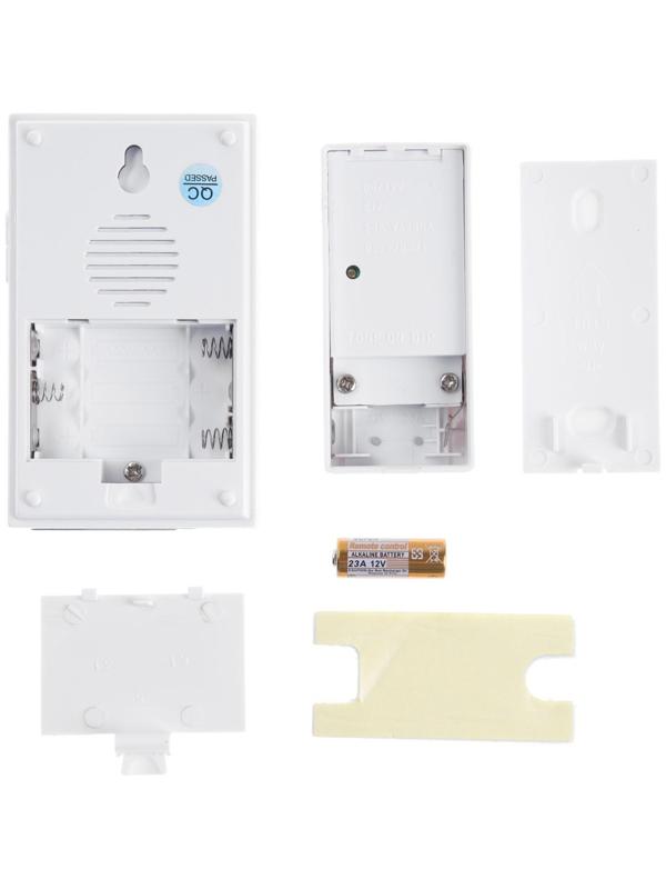 Звонок СТАРТ Б/З 001, беспроводной, 36 мелодии, 80 м, 3хААА/1хА23, белый