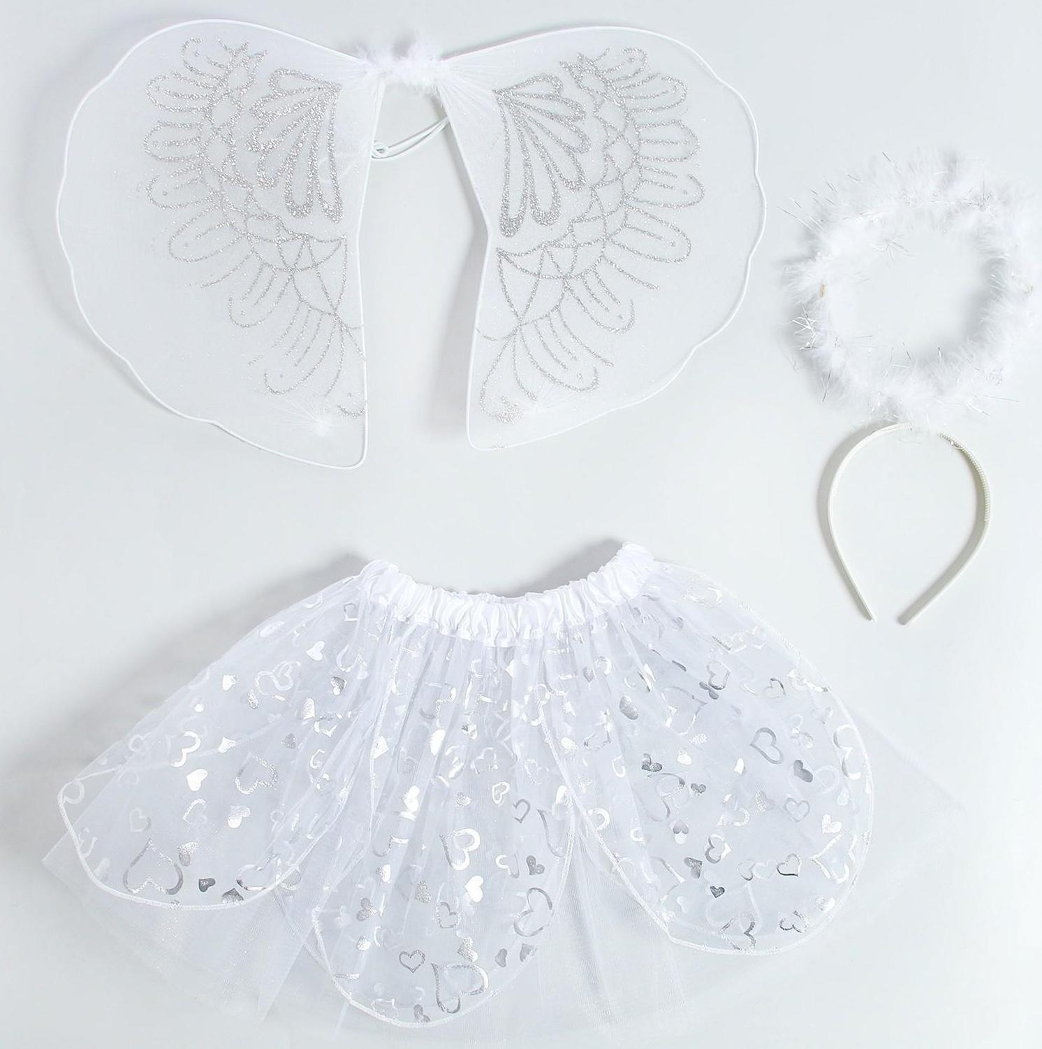 Карнавальный набор «Ангел» 3 предмета: юбка, крылья, нимб