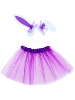 Карнавальный набор «Зайка» 2 предмета: юбка, ободок, цвет фиолетовый