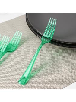 Вилка одноразовая, прозрачная, 18 см, набор 10 шт, цвет МИКС