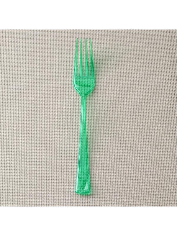 Вилка одноразовая, прозрачная, 18 см, набор 10 шт, цвет МИКС