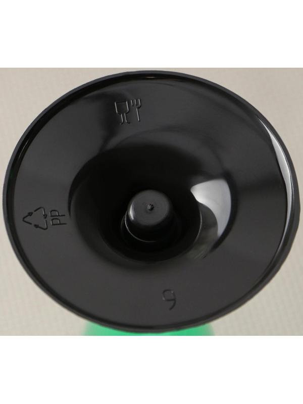 Фужер одноразовый «Конус», 150-180 мл, 6 шт в упаковке, цвет зелёный с чёрной ножкой