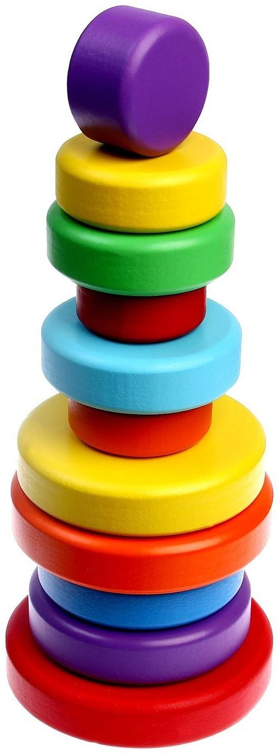 Пирамидка деревянная большая «Круг»