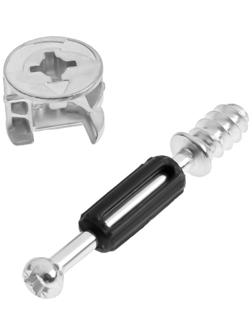 Стяжка эксцентриковая, комплект (эксцентрик, шток с пластиком и саморез).