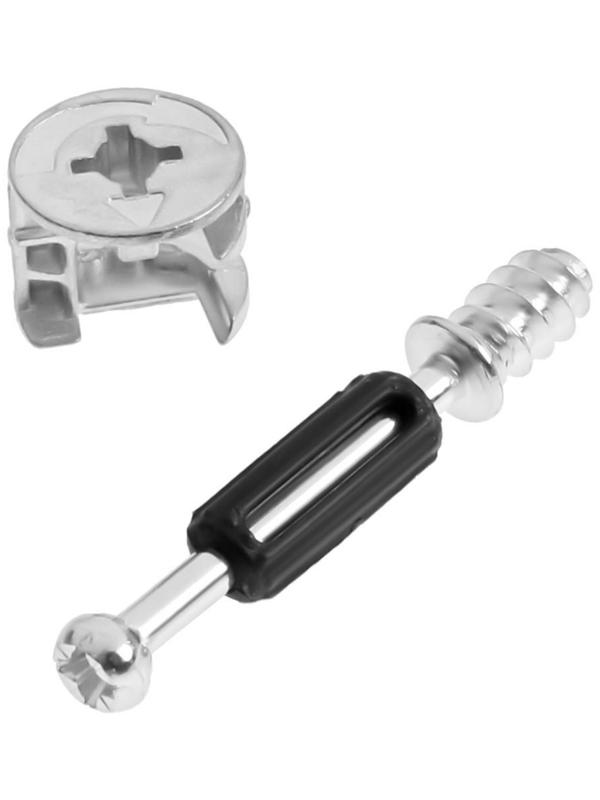 Стяжка эксцентриковая, комплект (эксцентрик, шток с пластиком и саморез).