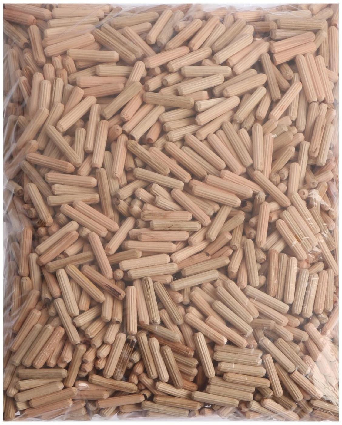 Шкант 6х30мм с насечкой, бук, 2000 шт