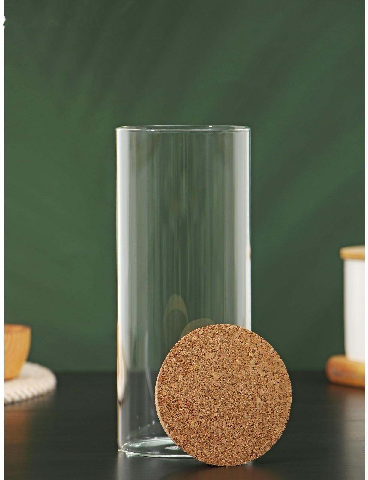 Банка стеклянная для сыпучих продуктов с пробковой крышкой «Классика», 1 л, 8,5×21 см