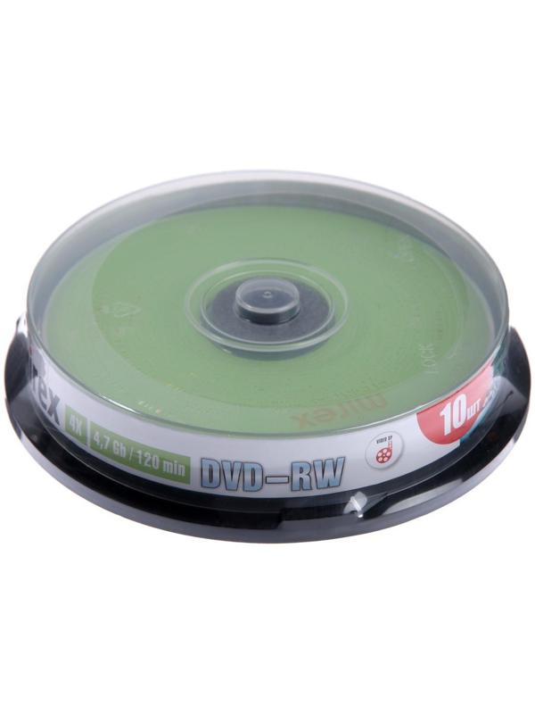 Диск DVD-RW Mirex Brand, 4x, 4.7 Гб, Cake Box, 10 шт