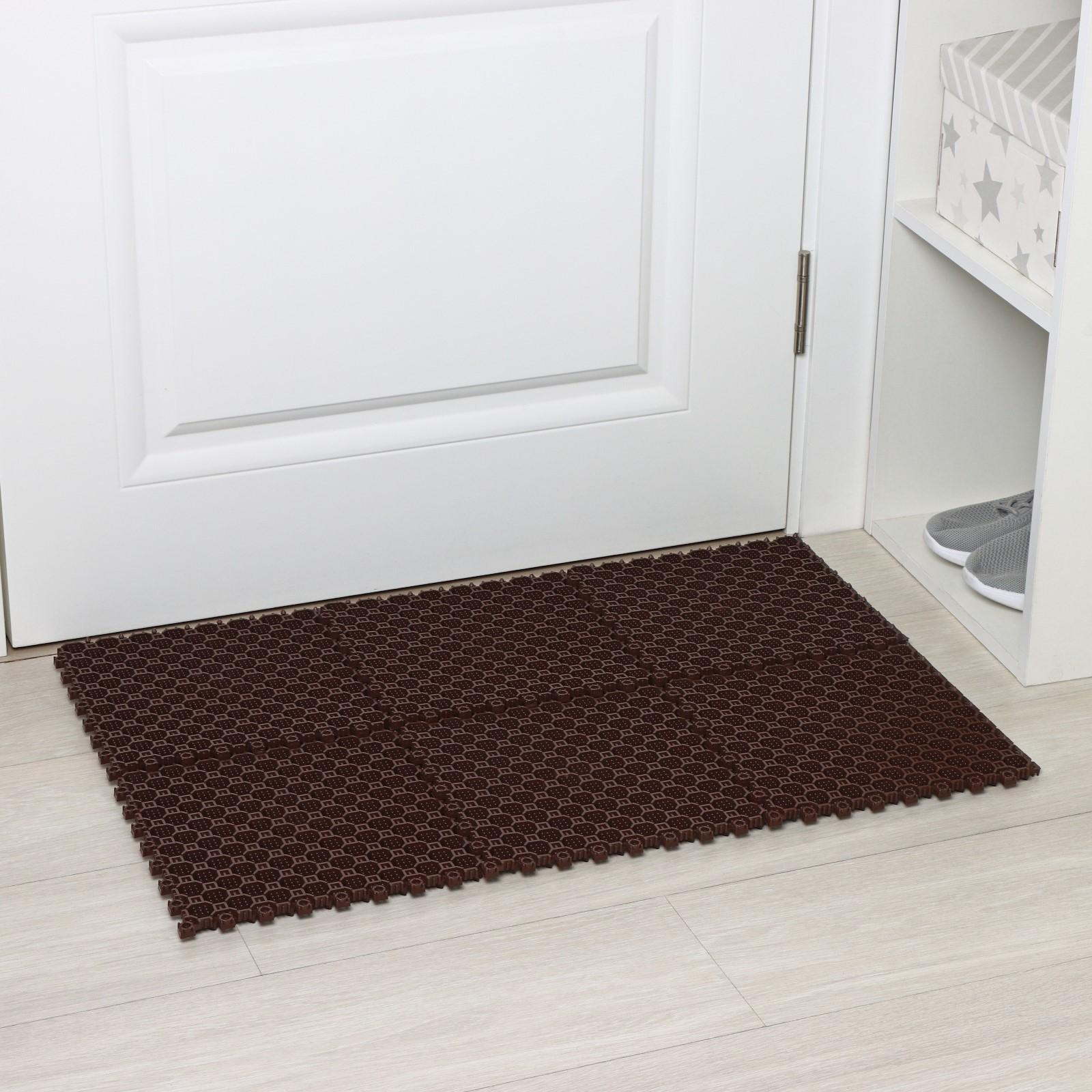 Напольное модульное покрытие Optima Duos, 25×25×1,6 см, 6 шт в упаковке, цвет коричневый