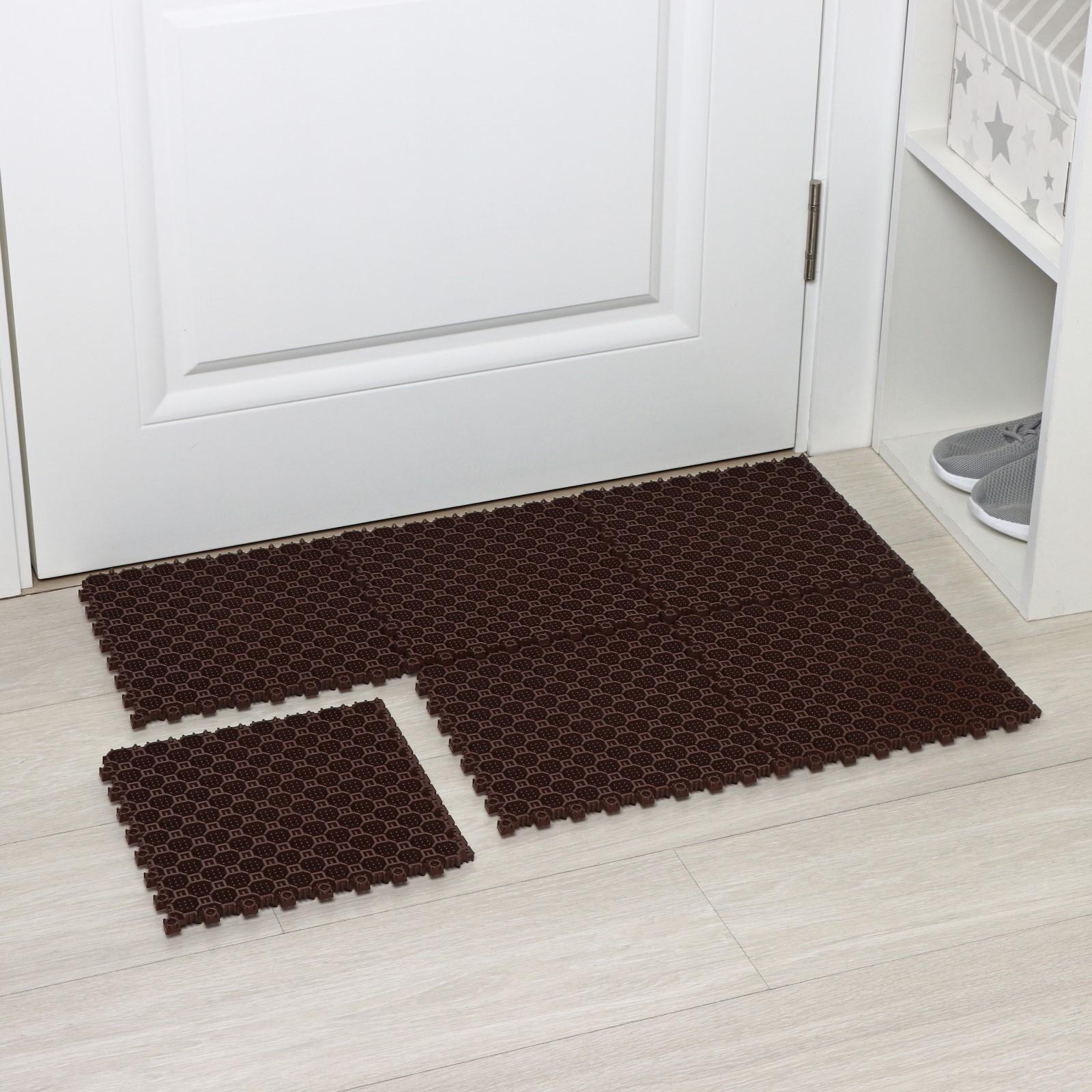 Напольное модульное покрытие Optima Duos, 25×25×1,6 см, 6 шт в упаковке, цвет коричневый