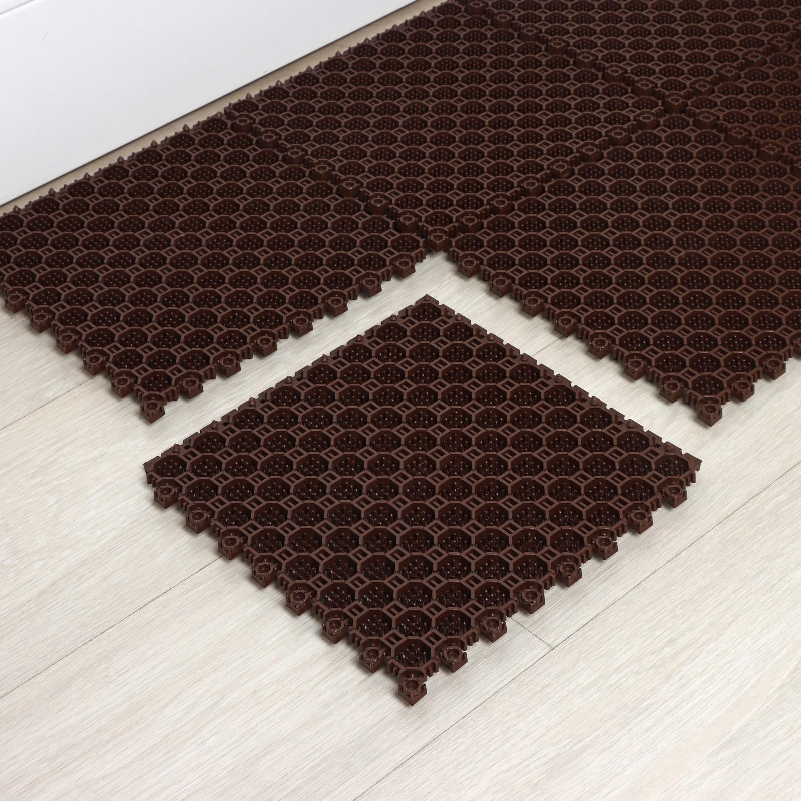 Напольное модульное покрытие Optima Duos, 25×25×1,6 см, 6 шт в упаковке, цвет коричневый