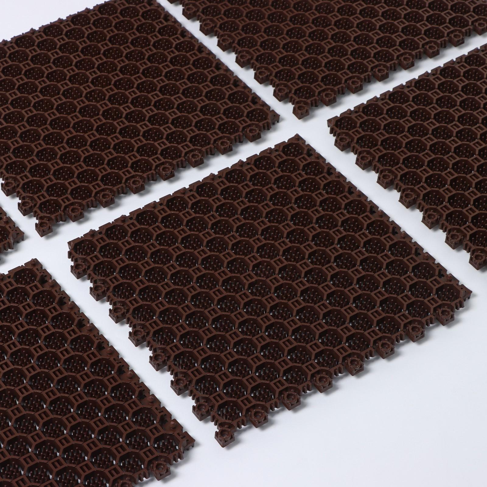 Напольное модульное покрытие Optima Duos, 25×25×1,6 см, 6 шт в упаковке, цвет коричневый