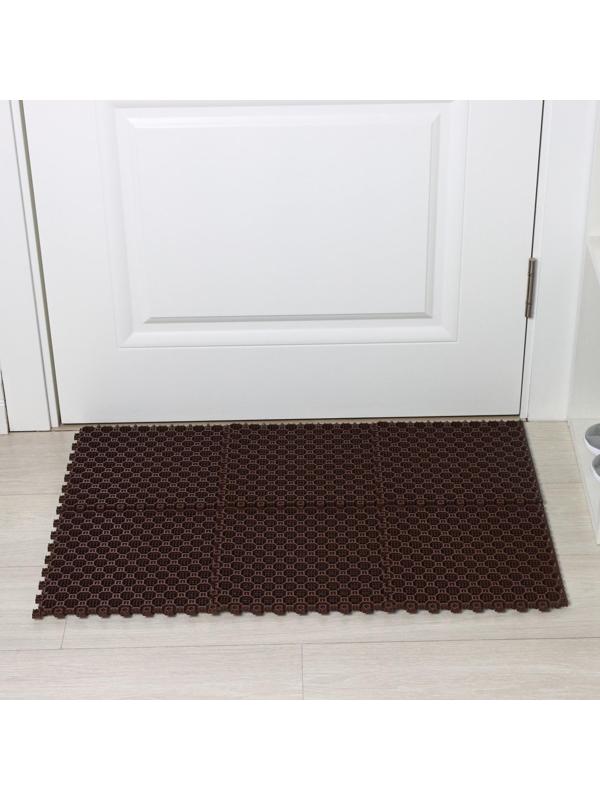 Напольное модульное покрытие Optima Duos, 25×25×1,6 см, 6 шт в упаковке, цвет коричневый