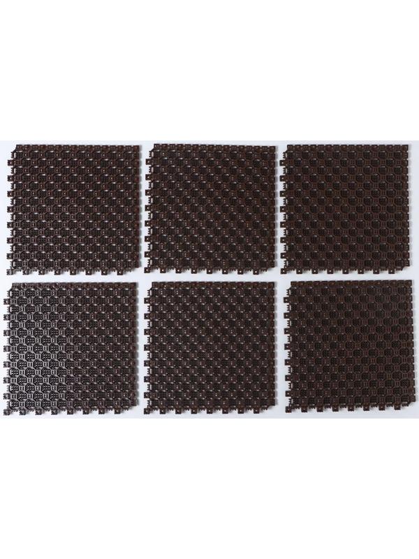 Напольное модульное покрытие Optima Duos, 25×25×1,6 см, 6 шт в упаковке, цвет коричневый