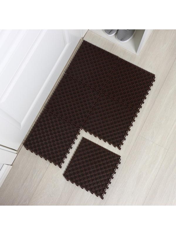 Напольное модульное покрытие Optima Duos, 25×25×1,6 см, 6 шт в упаковке, цвет коричневый