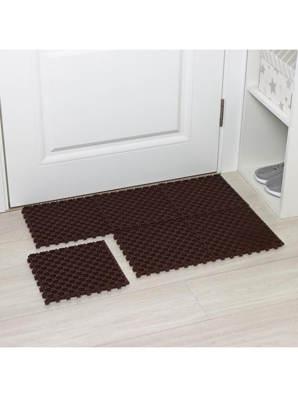 Напольное модульное покрытие Optima Duos, 25×25×1,6 см, 6 шт в упаковке, цвет коричневый