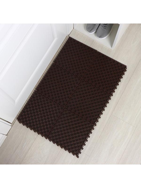 Напольное модульное покрытие Optima Duos, 25×25×1,6 см, 6 шт в упаковке, цвет коричневый