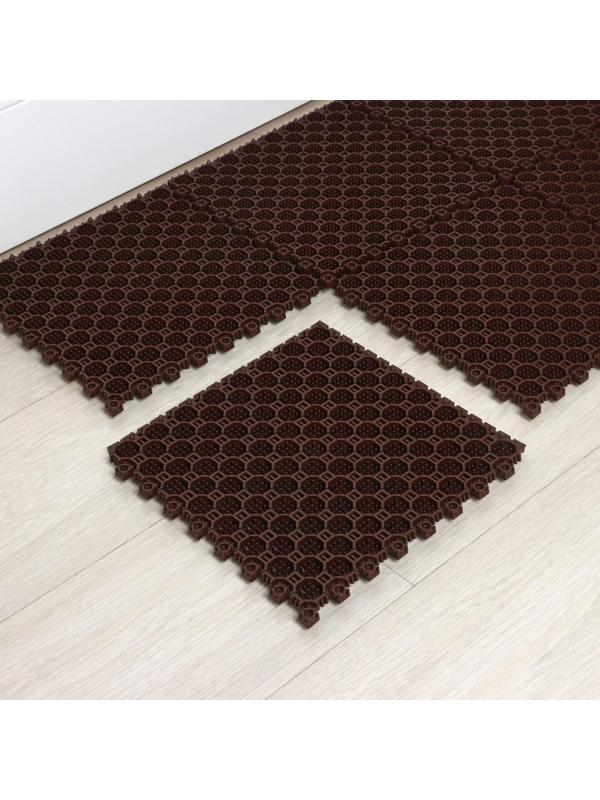 Напольное модульное покрытие Optima Duos, 25×25×1,6 см, 6 шт в упаковке, цвет коричневый