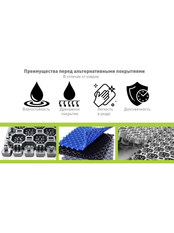 Напольное модульное покрытие Optima Duos, 25×25×1,6 см, 6 шт в упаковке, цвет коричневый