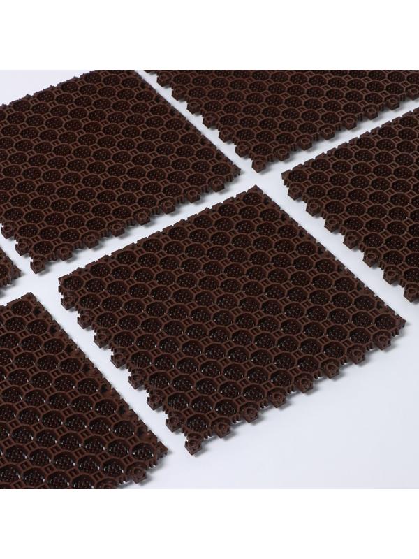 Напольное модульное покрытие Optima Duos, 25×25×1,6 см, 6 шт в упаковке, цвет коричневый