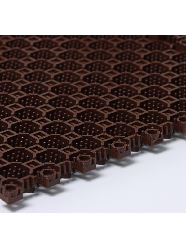 Напольное модульное покрытие Optima Duos, 25×25×1,6 см, 6 шт в упаковке, цвет коричневый