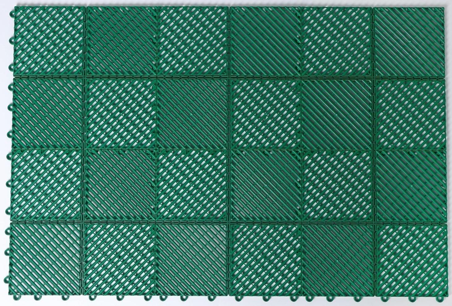 Напольное модульное покрытие City, 33×33 см, 9 шт в упаковке, цвет зелёный