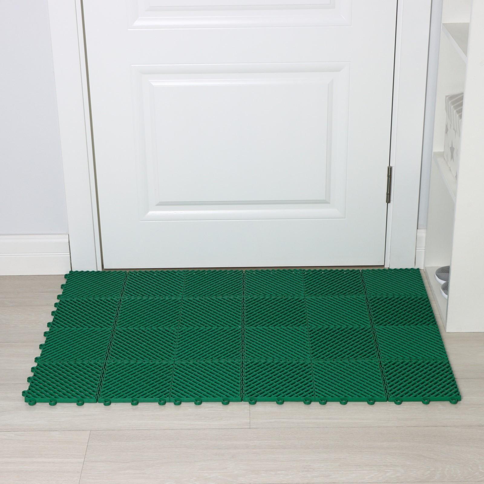 Напольное модульное покрытие City, 33×33 см, 9 шт в упаковке, цвет зелёный