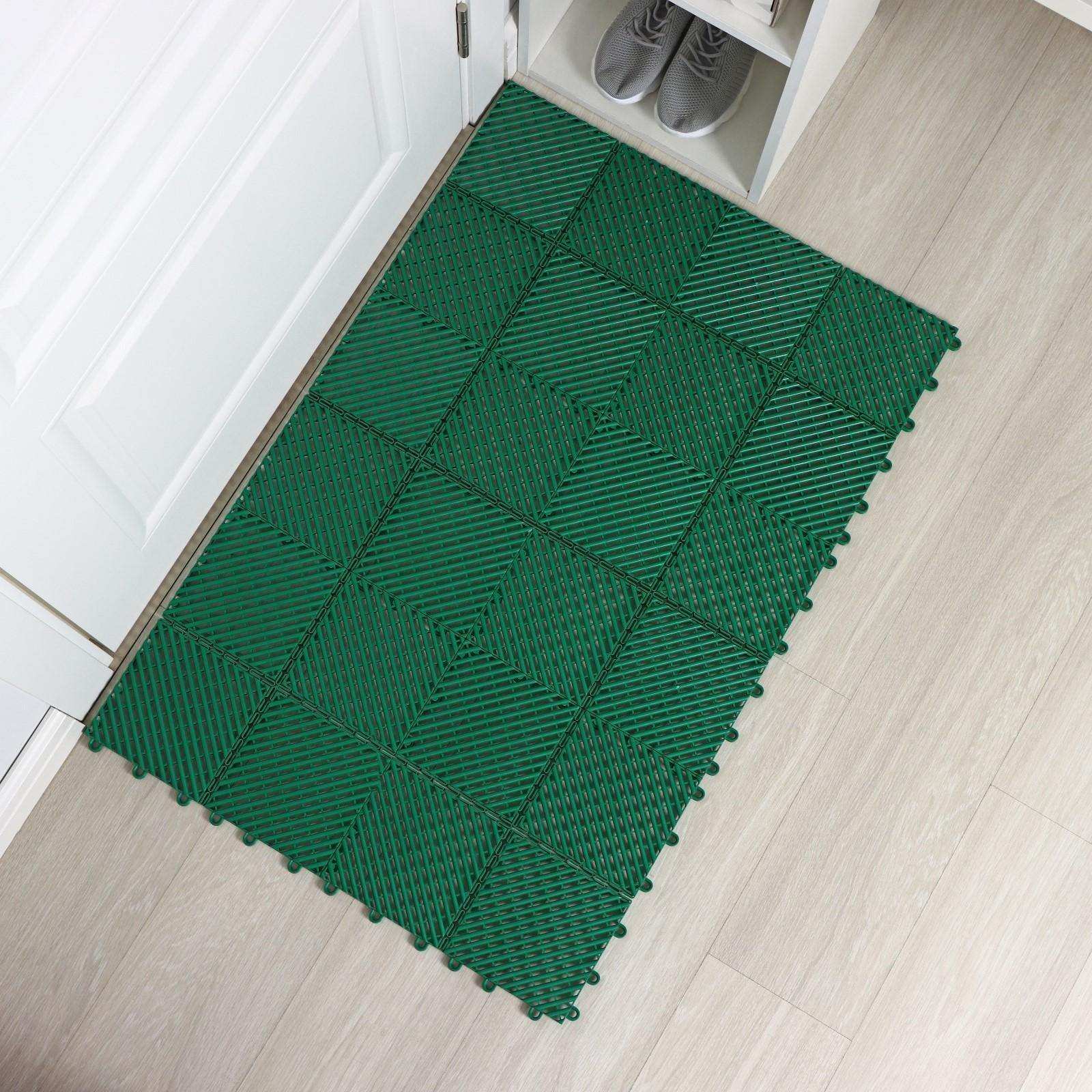 Напольное модульное покрытие City, 33×33 см, 9 шт в упаковке, цвет зелёный