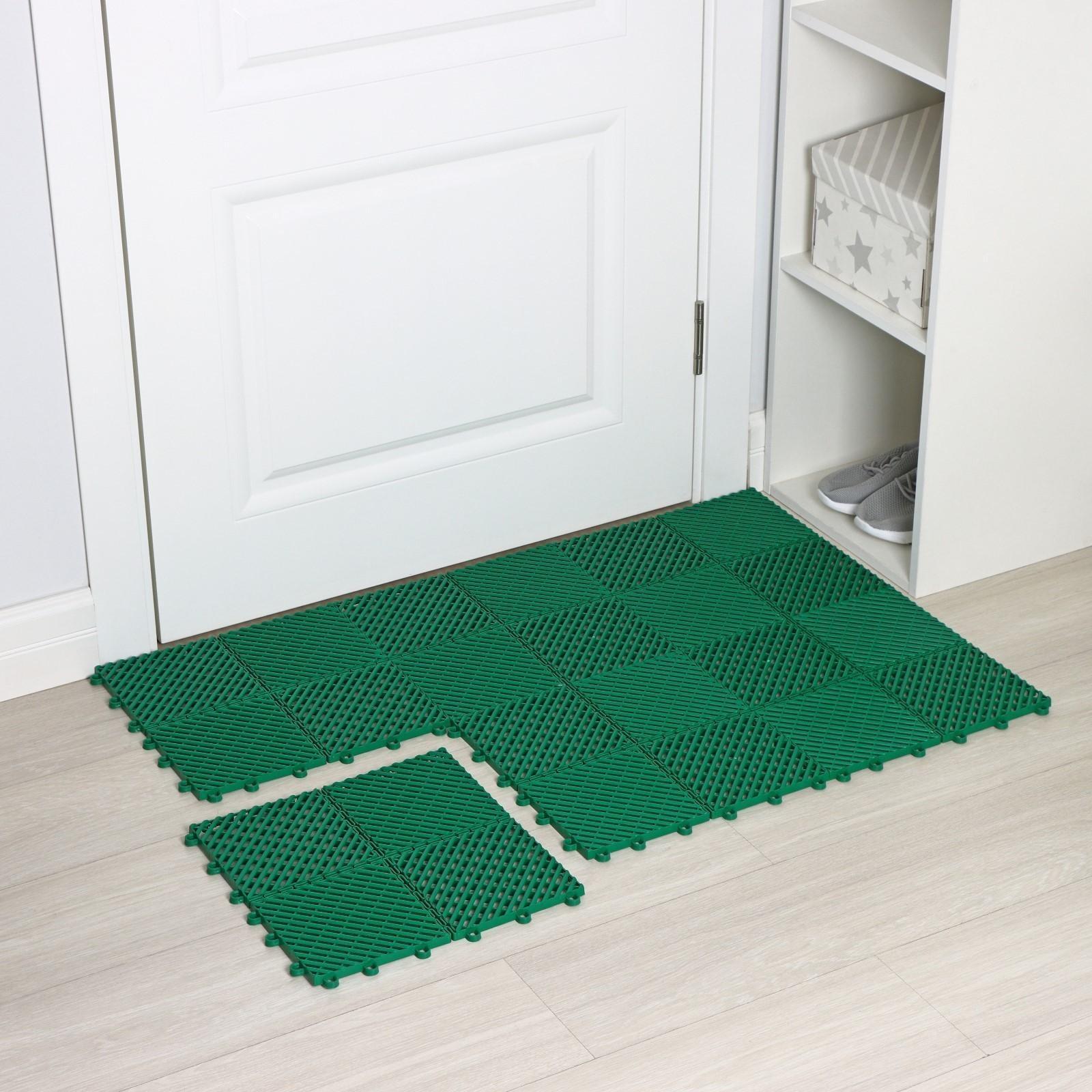 Напольное модульное покрытие City, 33×33 см, 9 шт в упаковке, цвет зелёный