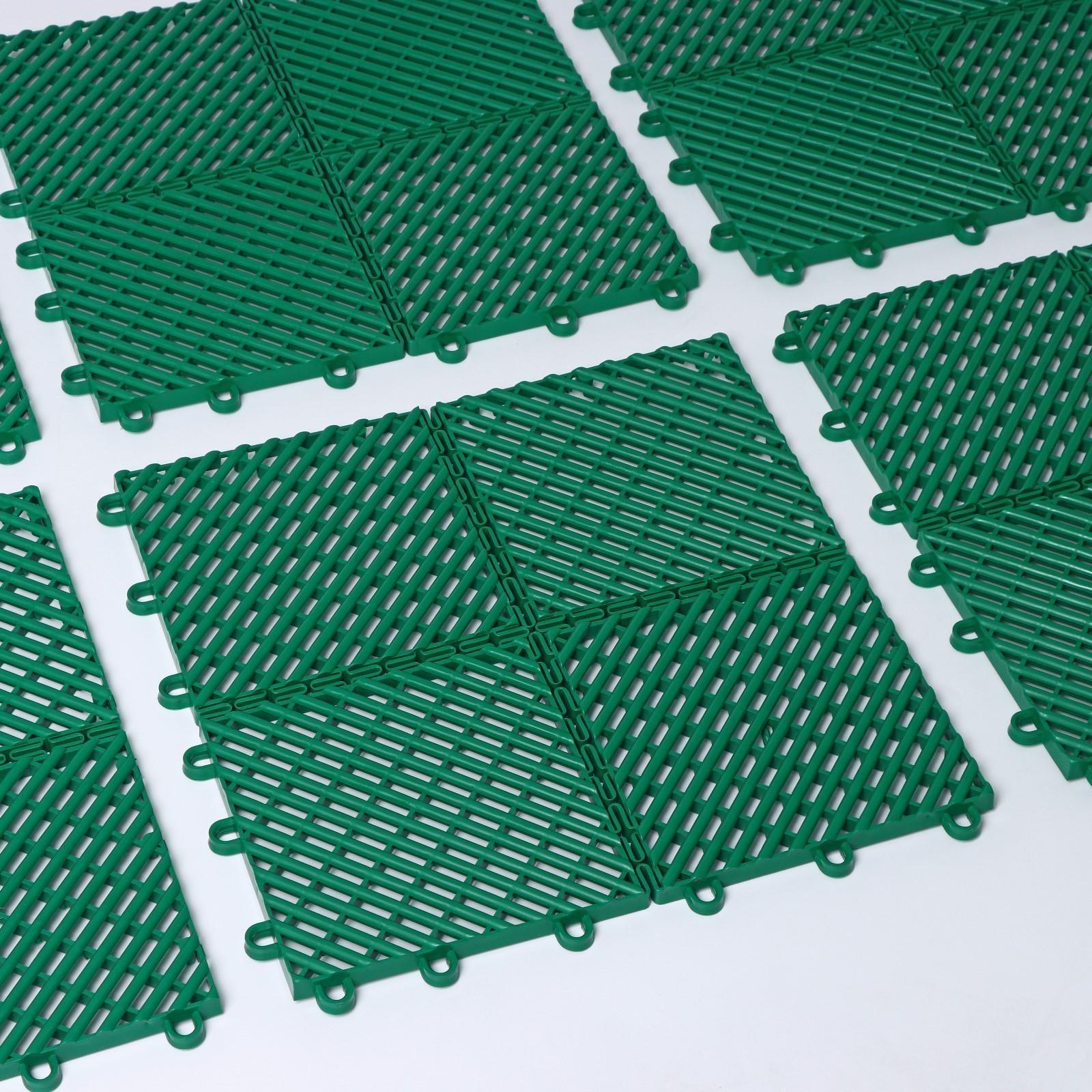 Напольное модульное покрытие City, 33×33 см, 9 шт в упаковке, цвет зелёный