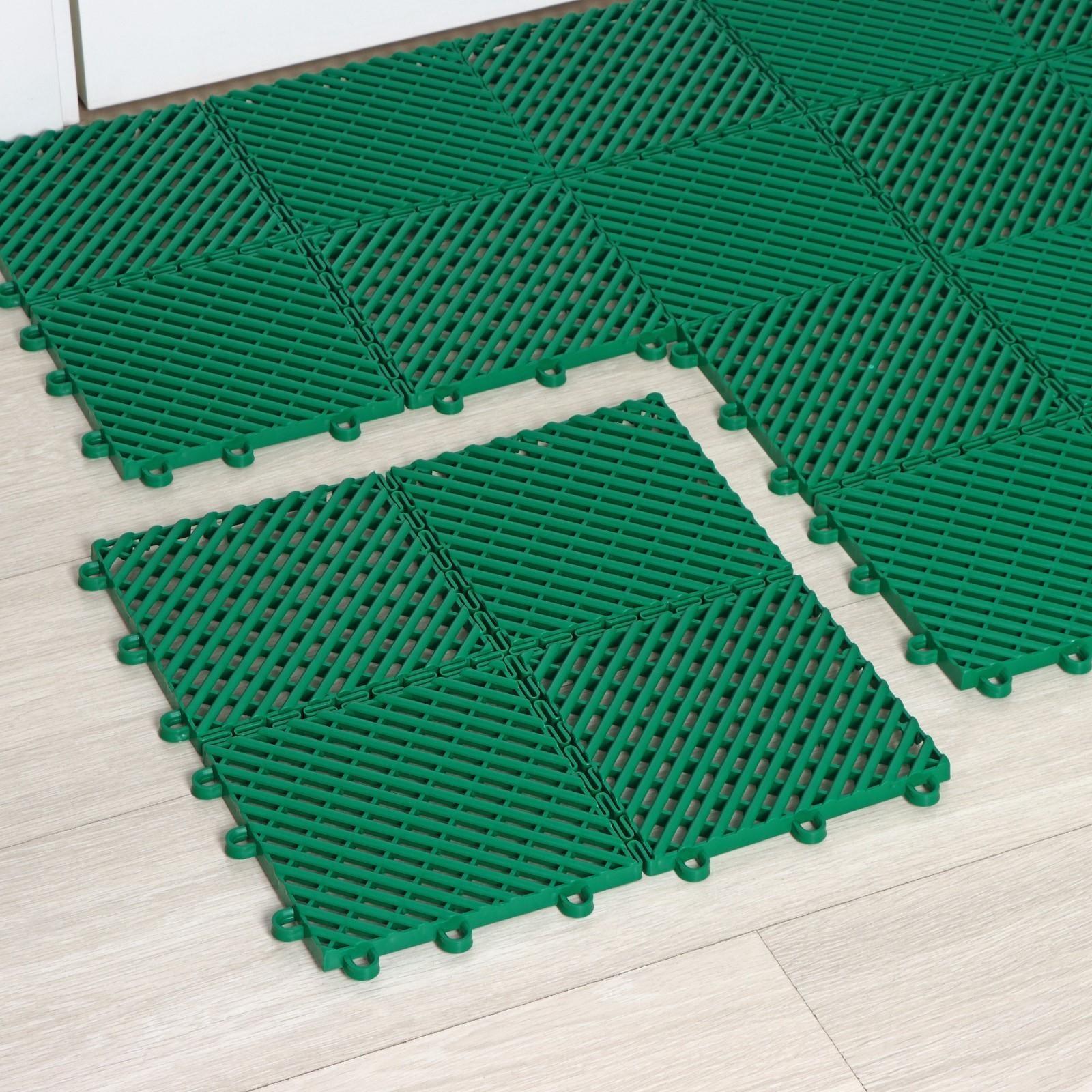 Напольное модульное покрытие City, 33×33 см, 9 шт в упаковке, цвет зелёный