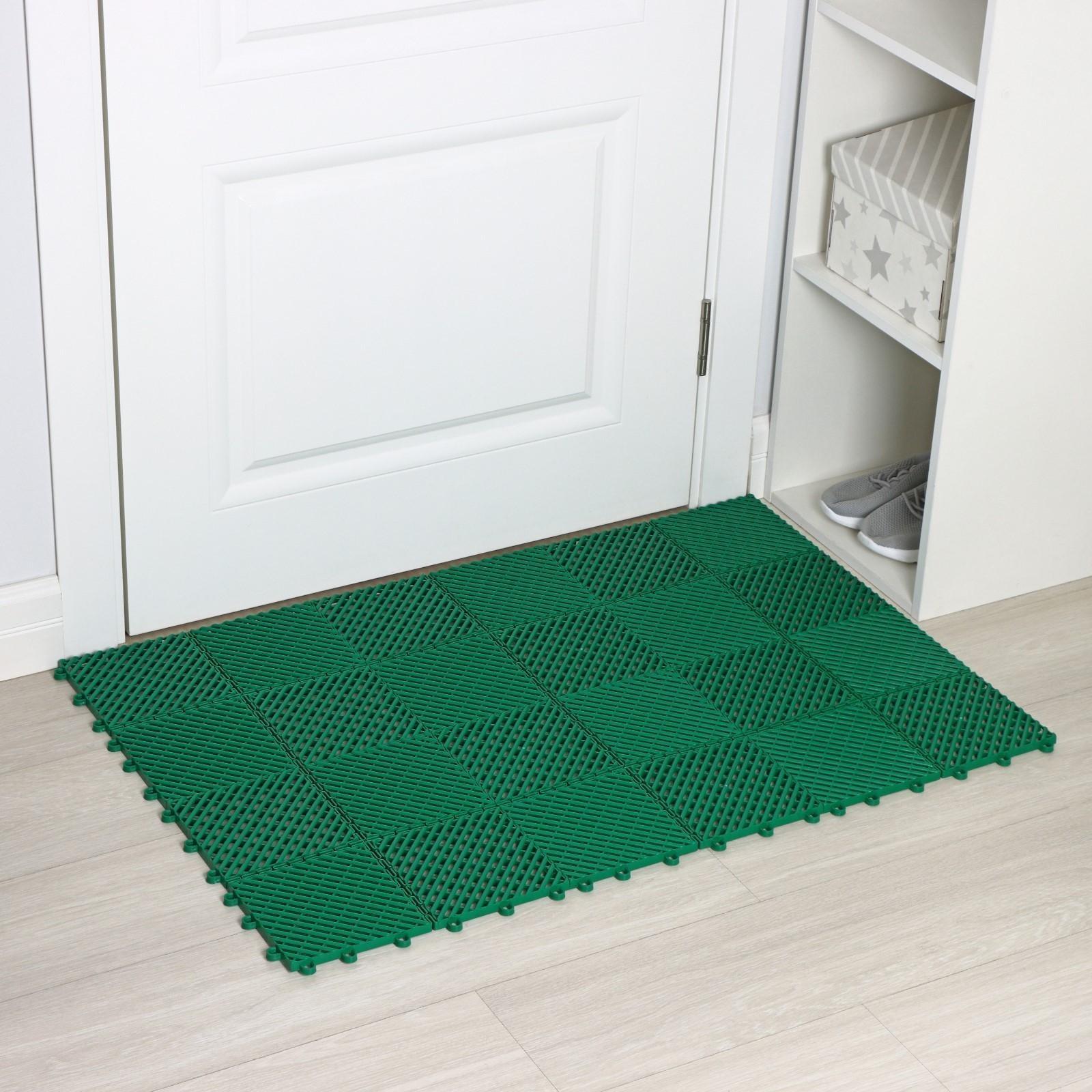 Напольное модульное покрытие City, 33×33 см, 9 шт в упаковке, цвет зелёный