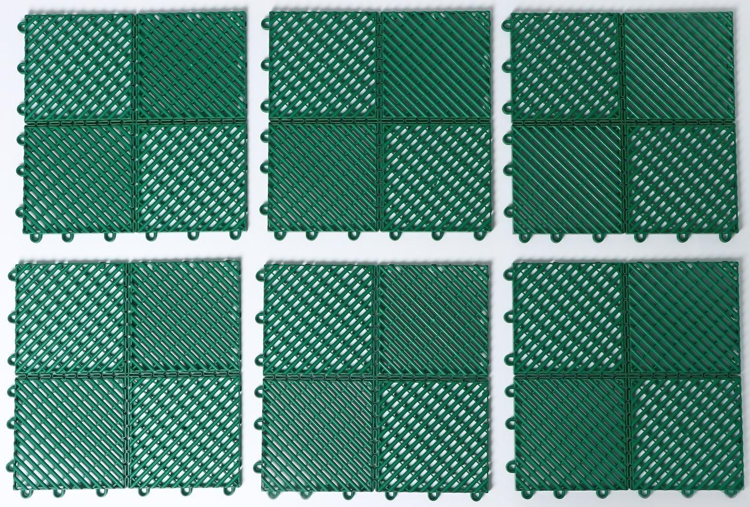 Напольное модульное покрытие City, 33×33 см, 9 шт в упаковке, цвет зелёный