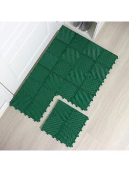 Напольное модульное покрытие City, 33×33 см, 9 шт в упаковке, цвет зелёный