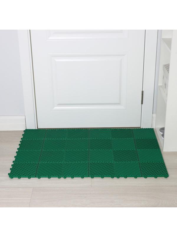 Напольное модульное покрытие City, 33×33 см, 9 шт в упаковке, цвет зелёный